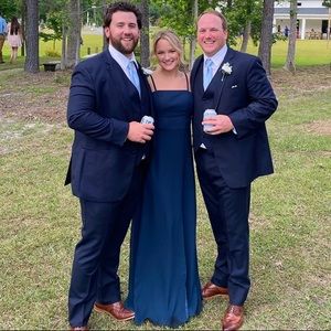 Navy blue spaghetti strap bridesmaid/formal dress